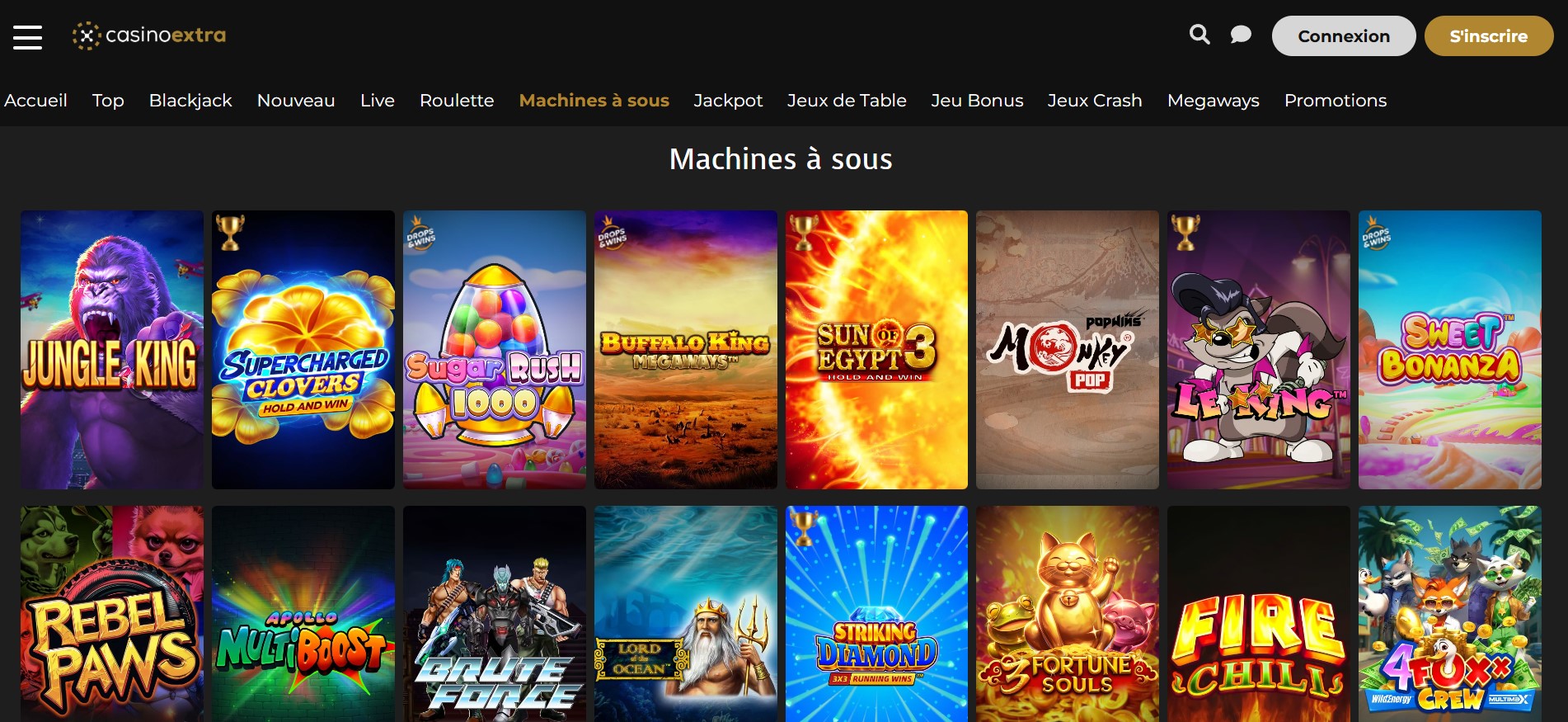 Collection de machines à sous Casino Extra, extra casino en ligne.